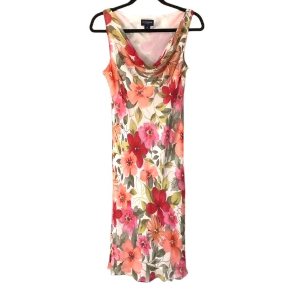 Like New Ann Taylor Flora Cowl Neck Sleeveless Dress in Mulberry Silk 14P